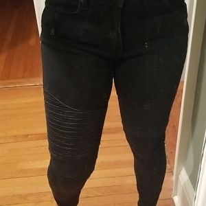 Fashion Nova Dark Wash Moto Jeans